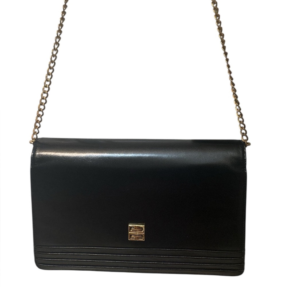 Vintage Givenchy black leather shoulder bag